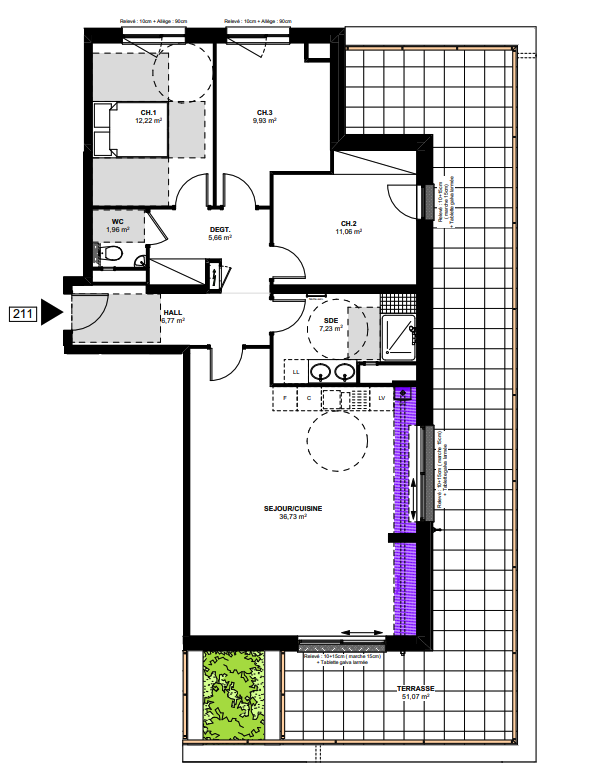 Incroyable T4 avec 50m2 de terrasse - Image 6